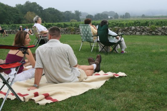 The last Saturday event was mist shrouded, but no less a great causal summer evening at the Vineyard.