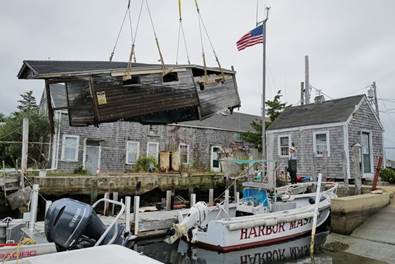 Collapsed boathouse removed from Westport harbor